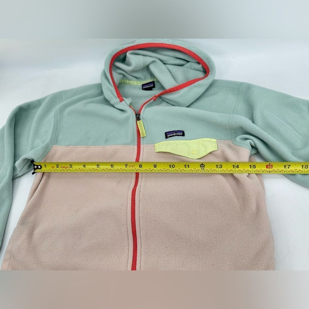 FLAWED Patagonia Kids' Two-Tone Fleece Hoodie Size Girls L 12 - Picture 11 of 11